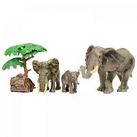 Набор фигурок Мир диких животных Семья слонов Masai Mara MM201-010