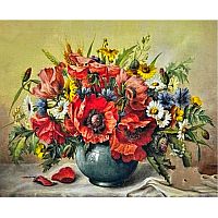 Алмазная мозаика Натюрморт Цветы 25 цветов 50 х 40 см Basir МС-5460/2075